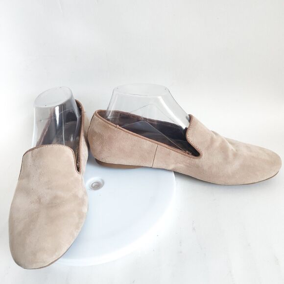 Birdies The Starling Boho Preppy 9.5 Latte Suede Loafers Flats Nuetral Camel Tan - Picture 5 of 10